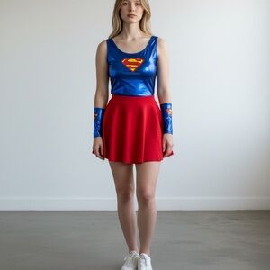 Red Flared Mini Skirt - Women's Skirt